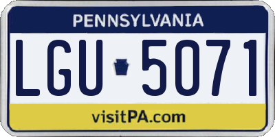 PA license plate LGU5071
