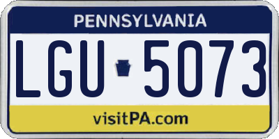 PA license plate LGU5073