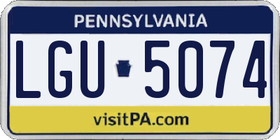PA license plate LGU5074