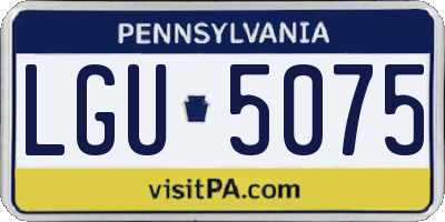 PA license plate LGU5075