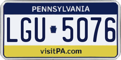 PA license plate LGU5076
