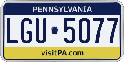 PA license plate LGU5077