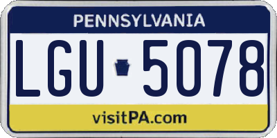 PA license plate LGU5078
