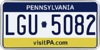 PA license plate LGU5082
