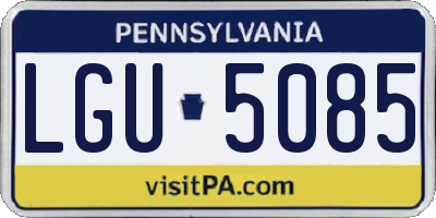 PA license plate LGU5085