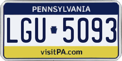 PA license plate LGU5093