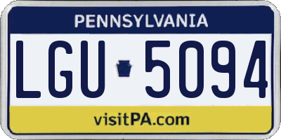 PA license plate LGU5094