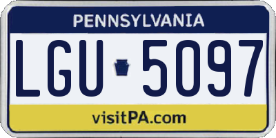 PA license plate LGU5097