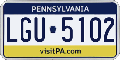 PA license plate LGU5102