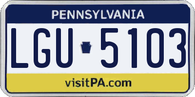 PA license plate LGU5103