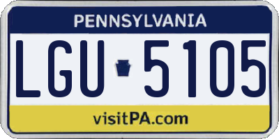 PA license plate LGU5105