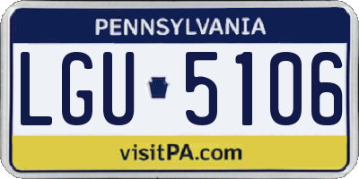 PA license plate LGU5106