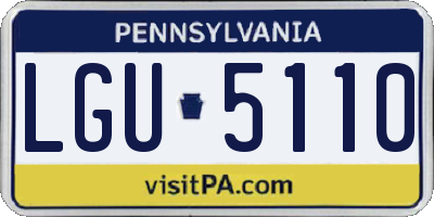PA license plate LGU5110