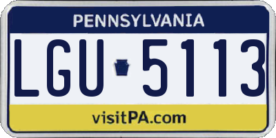 PA license plate LGU5113