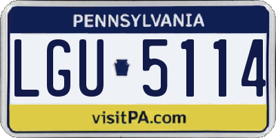 PA license plate LGU5114