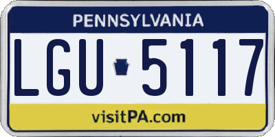 PA license plate LGU5117