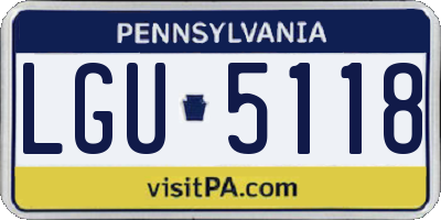 PA license plate LGU5118