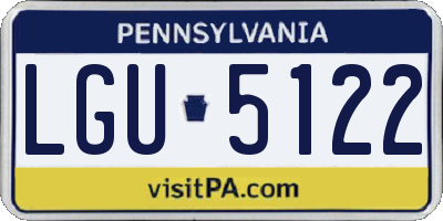 PA license plate LGU5122
