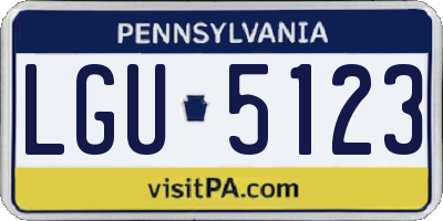 PA license plate LGU5123