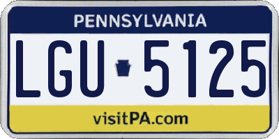 PA license plate LGU5125