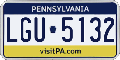 PA license plate LGU5132