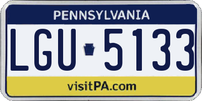 PA license plate LGU5133