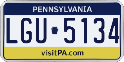 PA license plate LGU5134