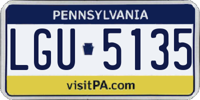 PA license plate LGU5135