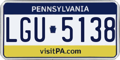 PA license plate LGU5138