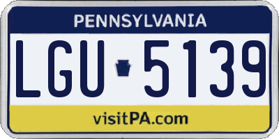 PA license plate LGU5139