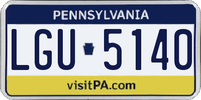 PA license plate LGU5140