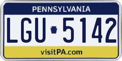 PA license plate LGU5142