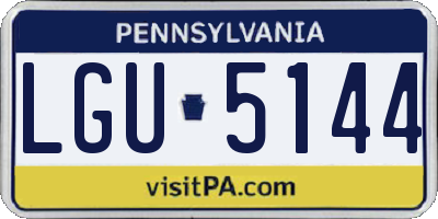 PA license plate LGU5144