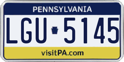 PA license plate LGU5145