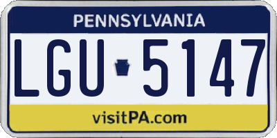 PA license plate LGU5147