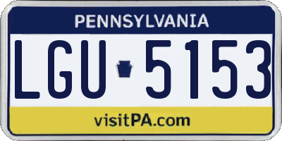 PA license plate LGU5153
