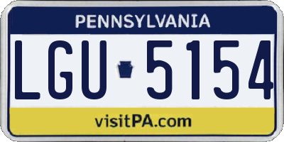 PA license plate LGU5154