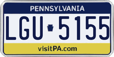 PA license plate LGU5155