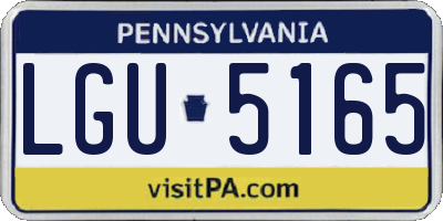 PA license plate LGU5165