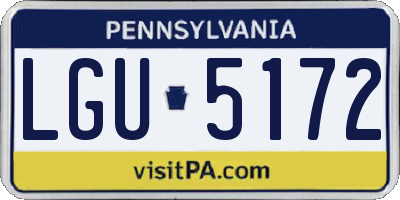 PA license plate LGU5172
