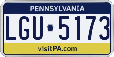 PA license plate LGU5173