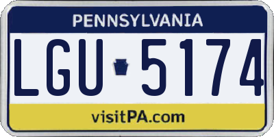PA license plate LGU5174