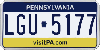 PA license plate LGU5177