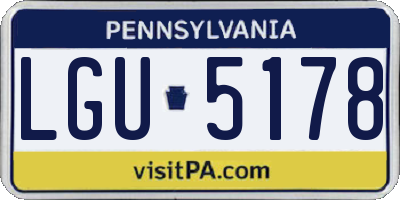 PA license plate LGU5178