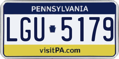 PA license plate LGU5179