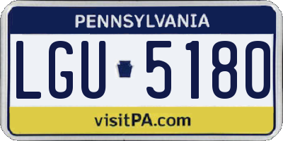 PA license plate LGU5180