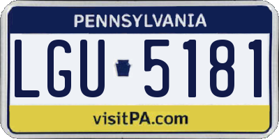 PA license plate LGU5181