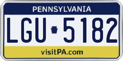 PA license plate LGU5182