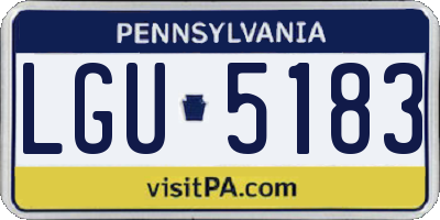 PA license plate LGU5183
