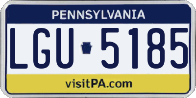 PA license plate LGU5185